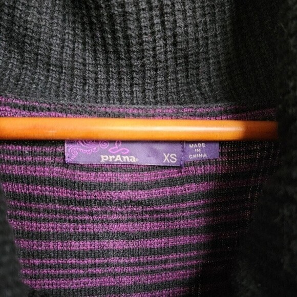 Prana Purple Monica Knit Wool Blend Cowl Neck Longsleeve Dress Size XS - Picture 6 of 7